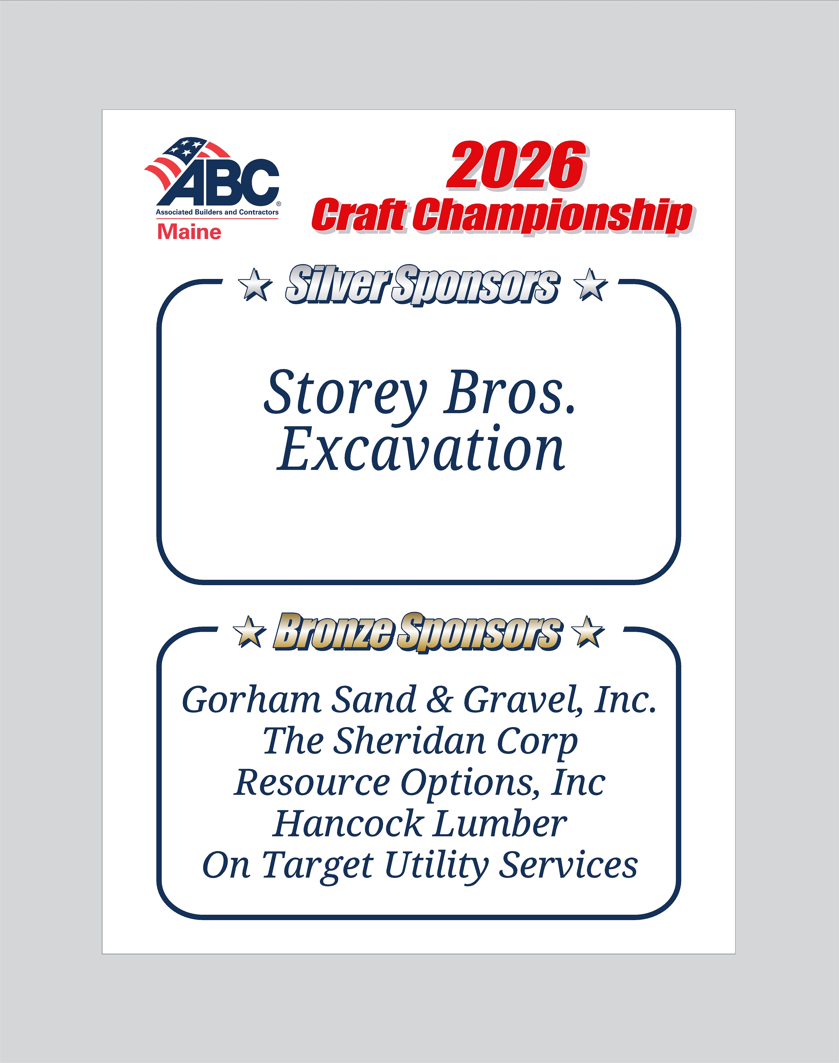 Approved 2026 Craft Championship - Silver and Bronze Sponsor Sign - REV1